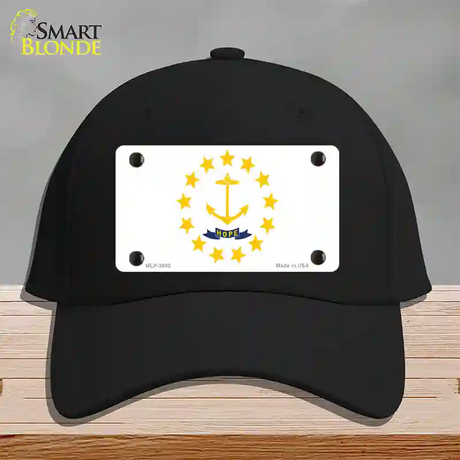 Rhode Island State Flag Novelty License Plate Hat Cotton / Black