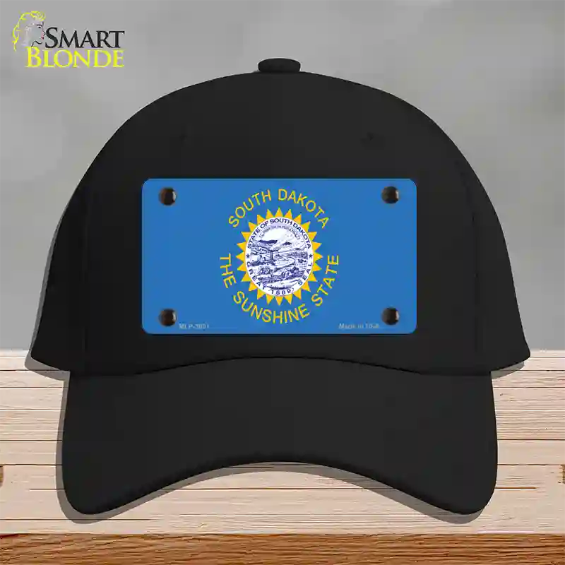 South Dakota State Flag Novelty License Plate Hat Cotton / Black