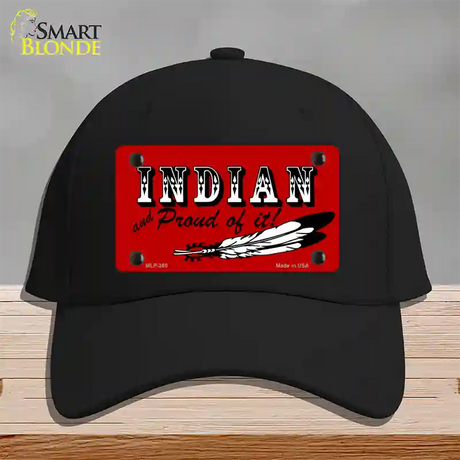 Indian And Proud Novelty License Plate Hat Cotton / Black