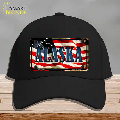 Alaska USA Novelty License Plate Hat Cotton / Black