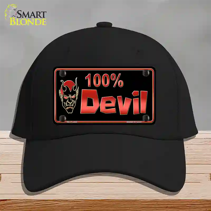 100% Devil Novelty License Plate Hat Cotton / Black