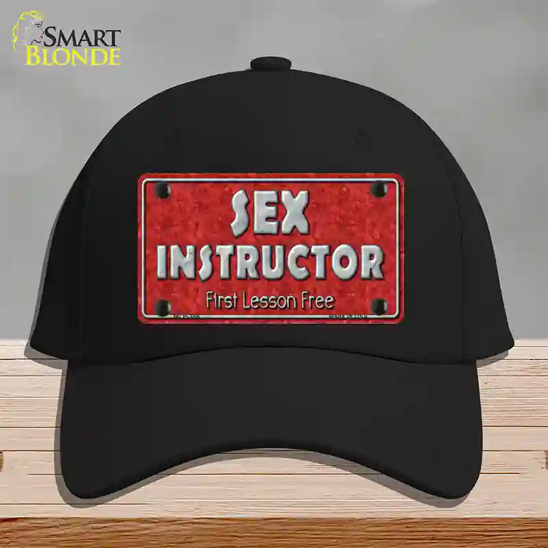 Sex Instructor Novelty License Plate Hat Cotton / Black