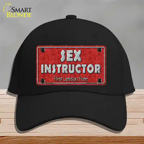 Sex Instructor Novelty License Plate Hat Cotton / Black