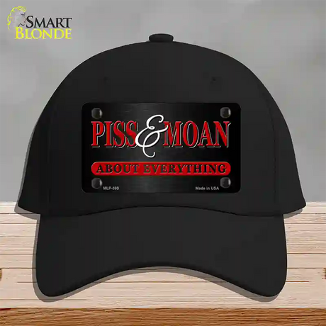 Piss & Moan Novelty License Plate Hat Cotton / Black