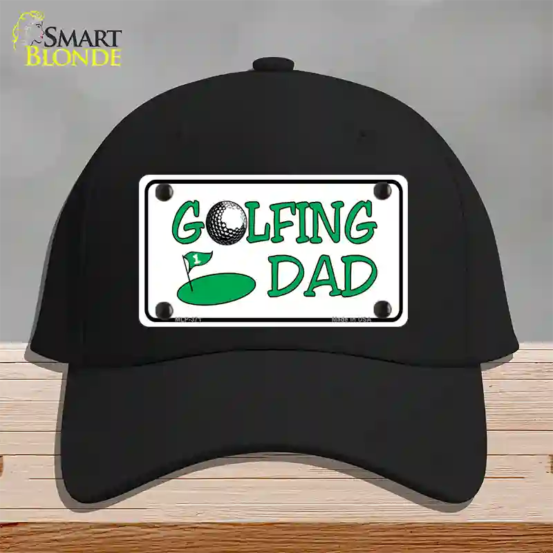 Golfing Dad Novelty License Plate Hat Cotton / Black