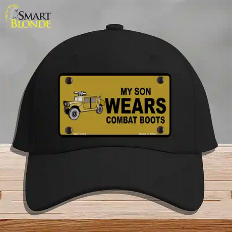 Son Wears Combat Boots Novelty License Plate Hat Cotton / Black