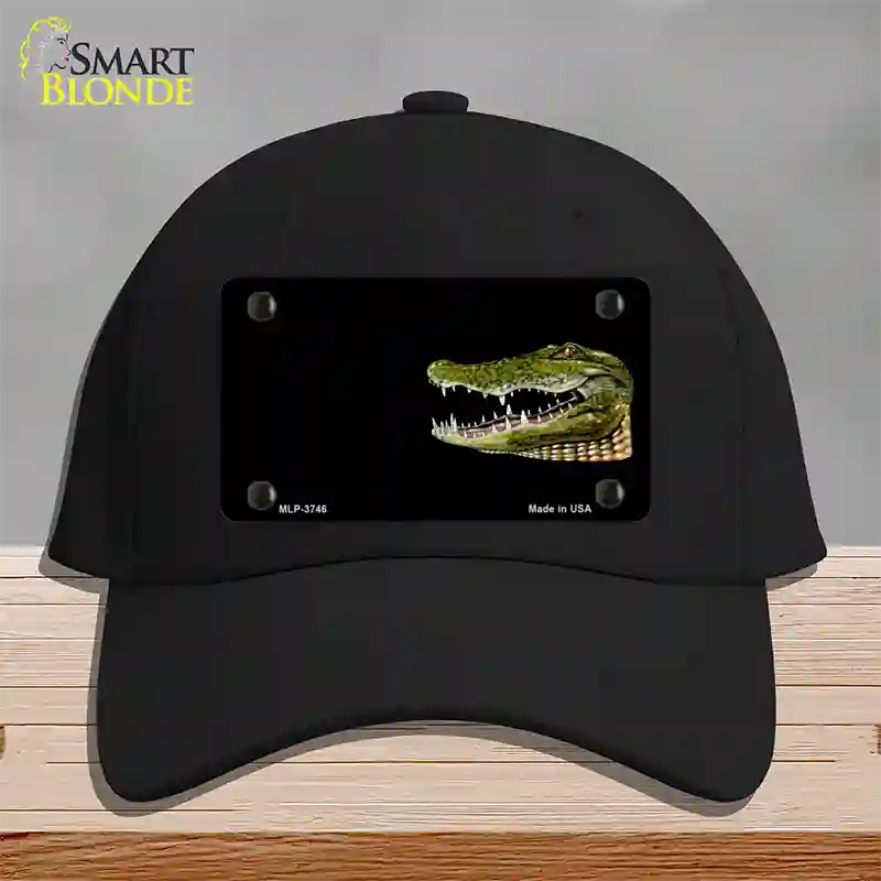 Gator Offset Novelty License Plate Hat Cotton / Black