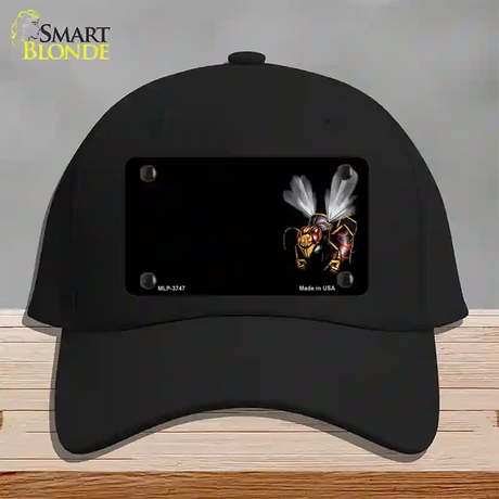 Hornet Offset Novelty License Plate Hat Cotton / Black