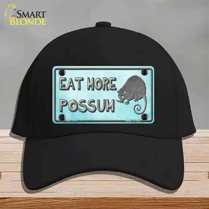 Eat More Possum Novelty License Plate Hat Cotton / Black