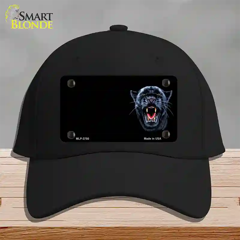 Panther Offset Novelty License Plate Hat Cotton / Black