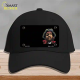 Pirate Offset Novelty License Plate Hat Cotton / Black