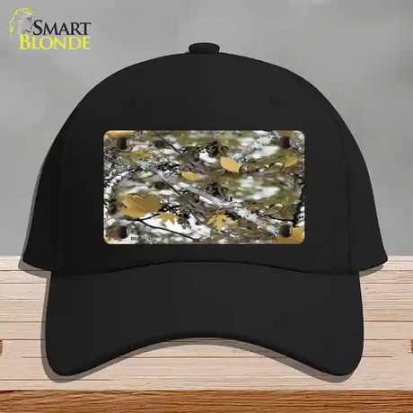 Real Leaf Camouflage Novelty License Plate Hat Cotton / Black