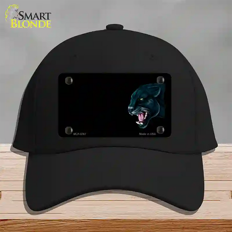 Panther Offset Profile Novelty License Plate Hat Cotton / Black