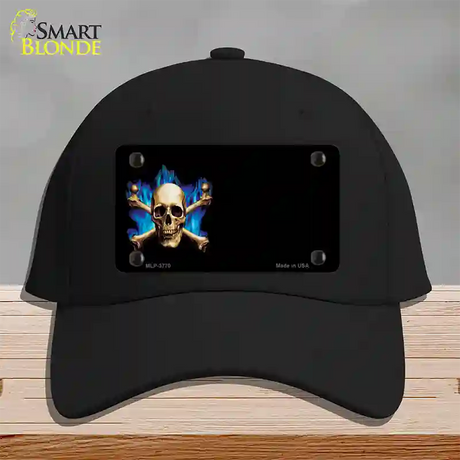 Skull Offset Novelty License Plate Hat Cotton / Black