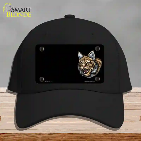 Bobcat Offset Novelty License Plate Hat Cotton / Black