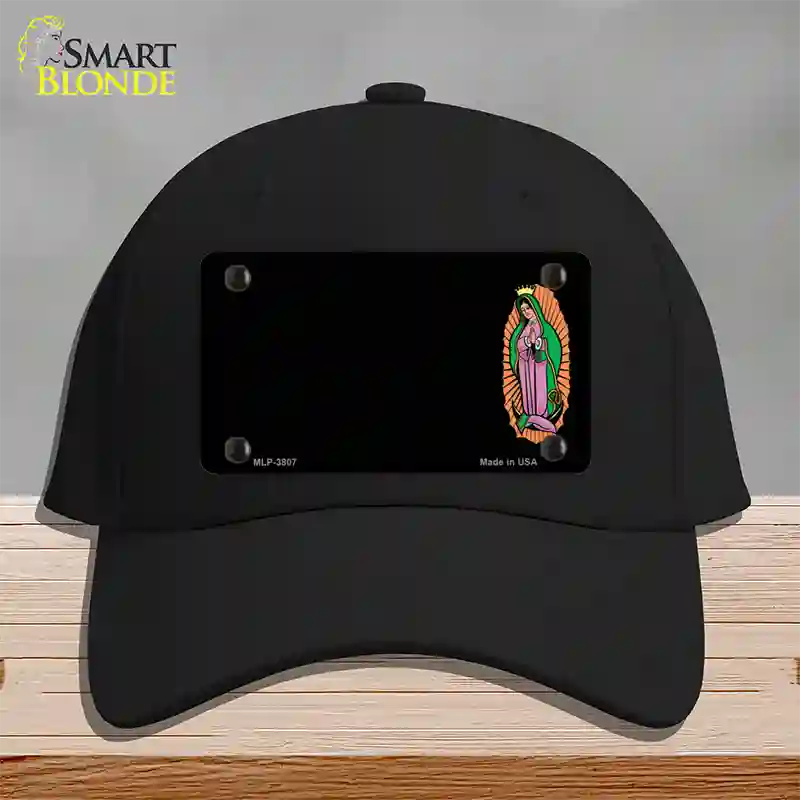 Virgin Mary Offset Novelty License Plate Hat Cotton / Black