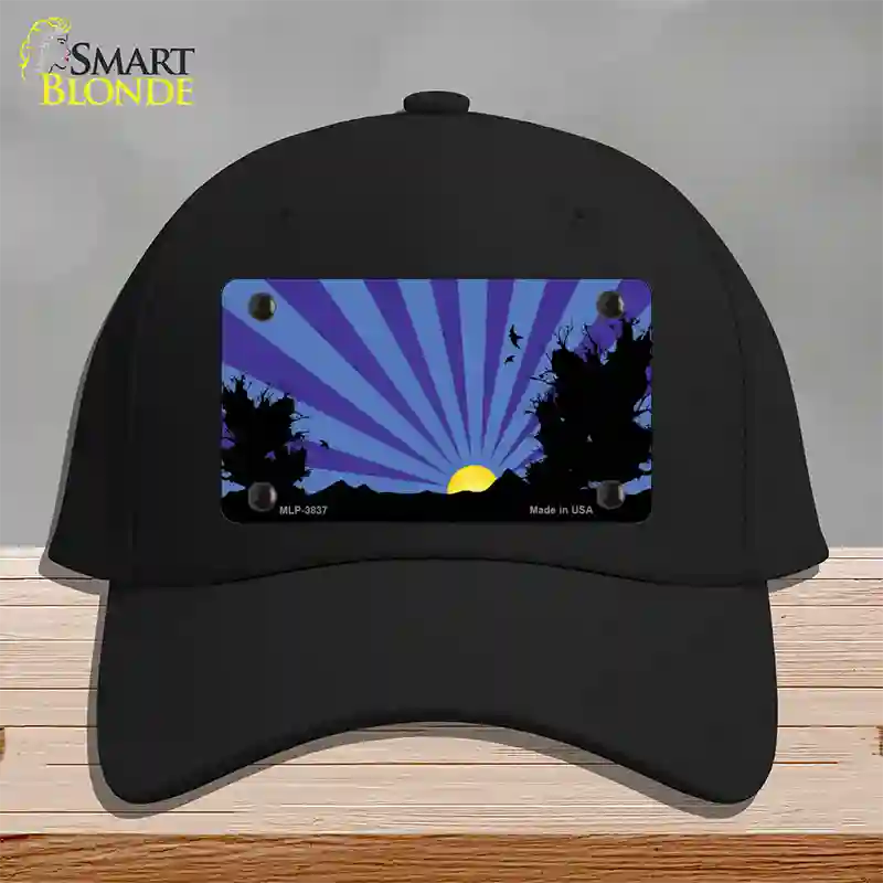 Southwest Purple Sunset Novelty License Plate Hat Cotton / Black