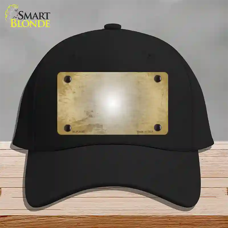 Gold White Fade Scratched Novelty License Plate Hat Cotton / Black