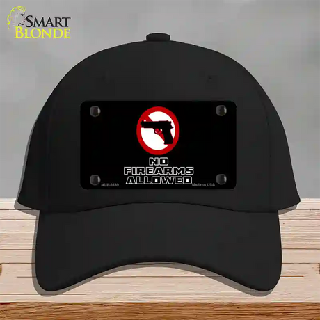 No Firearms Allowed Novelty License Plate Hat Cotton / Black