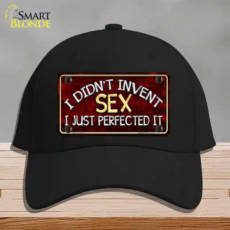 Didnt Invent Sex Novelty License Plate Hat Cotton / Black