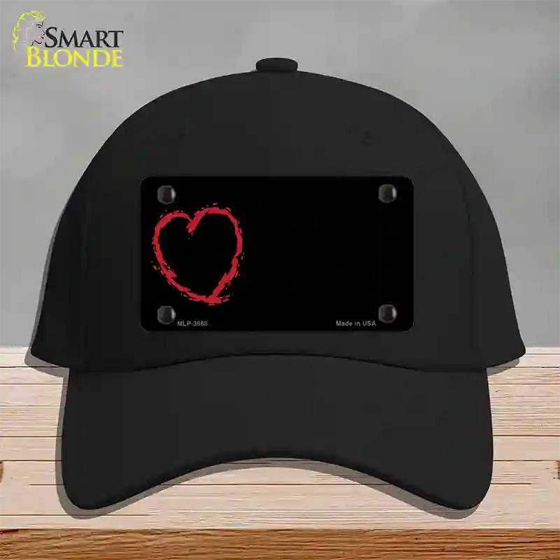 Heart Offset Novelty License Plate Hat Cotton / Black