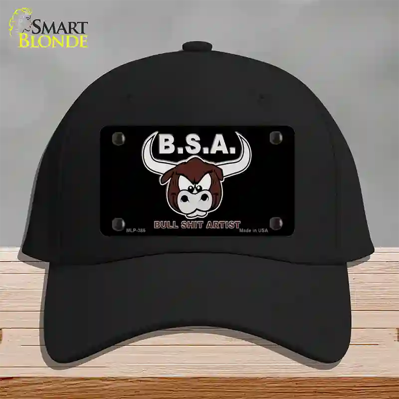 Bull Shit Artist Novelty License Plate Hat Cotton / Black