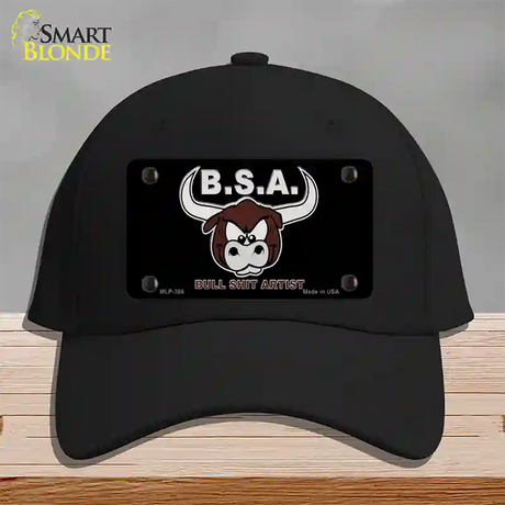 Bull Shit Artist Novelty License Plate Hat Cotton / Black