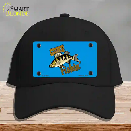 Gone Fishin Novelty License Plate Hat Cotton / Black