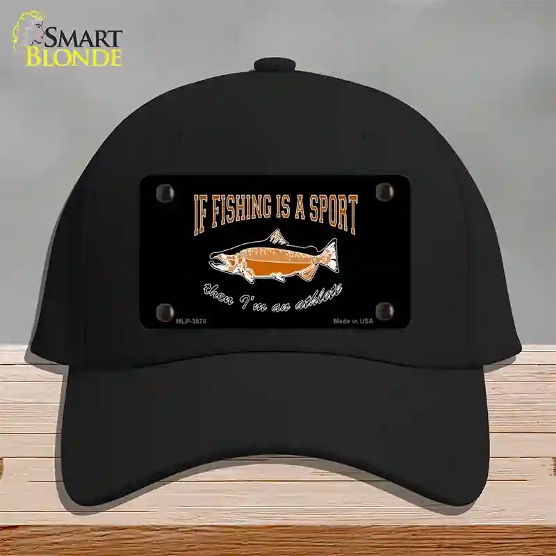 If Fishing Is A Sport Novelty License Plate Hat Cotton / Black