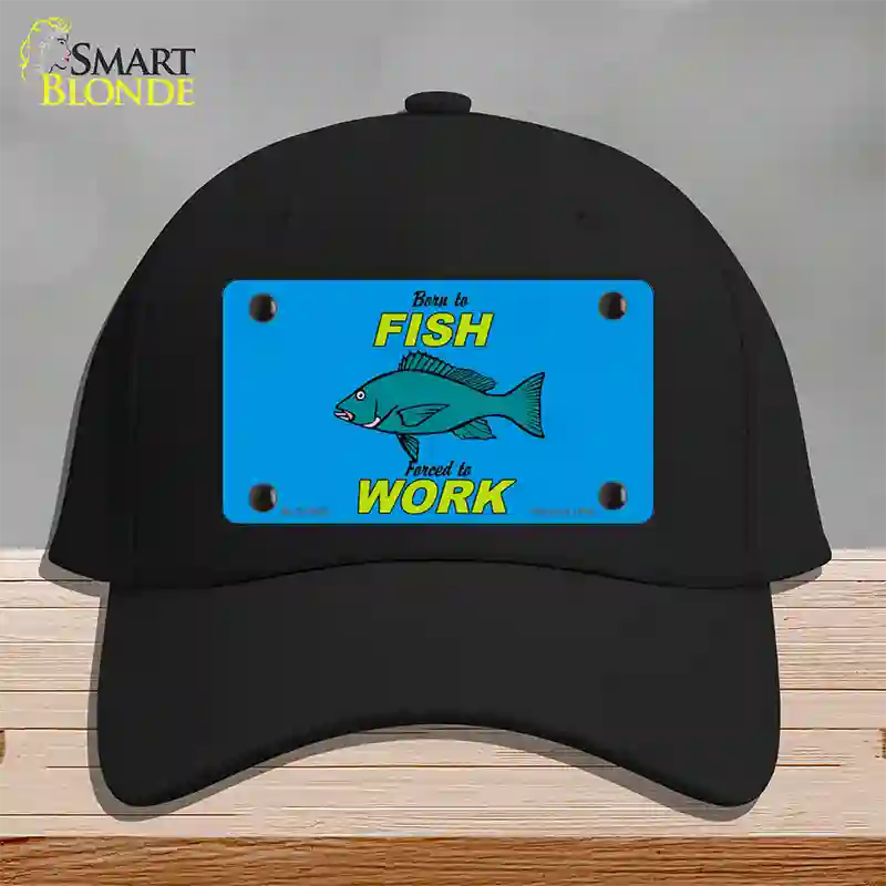 Born To Fish Novelty License Plate Hat Cotton / Black