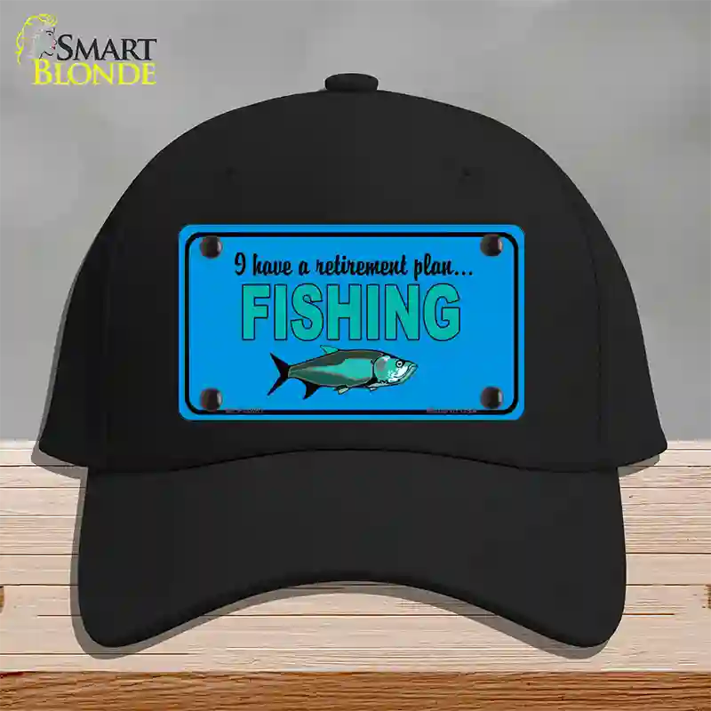 Retirement Plan Fishing Novelty License Plate Hat Cotton / Black