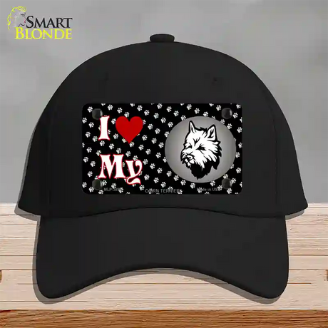 I Love My Cairn Terrier Novelty License Plate Hat Cotton / Black