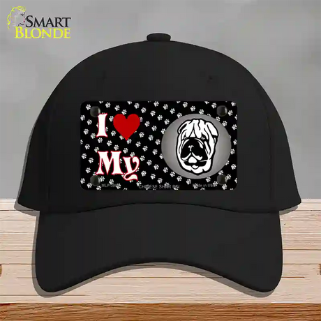 I Love My Chinese Shar Pei Novelty License Plate Hat Cotton / Black