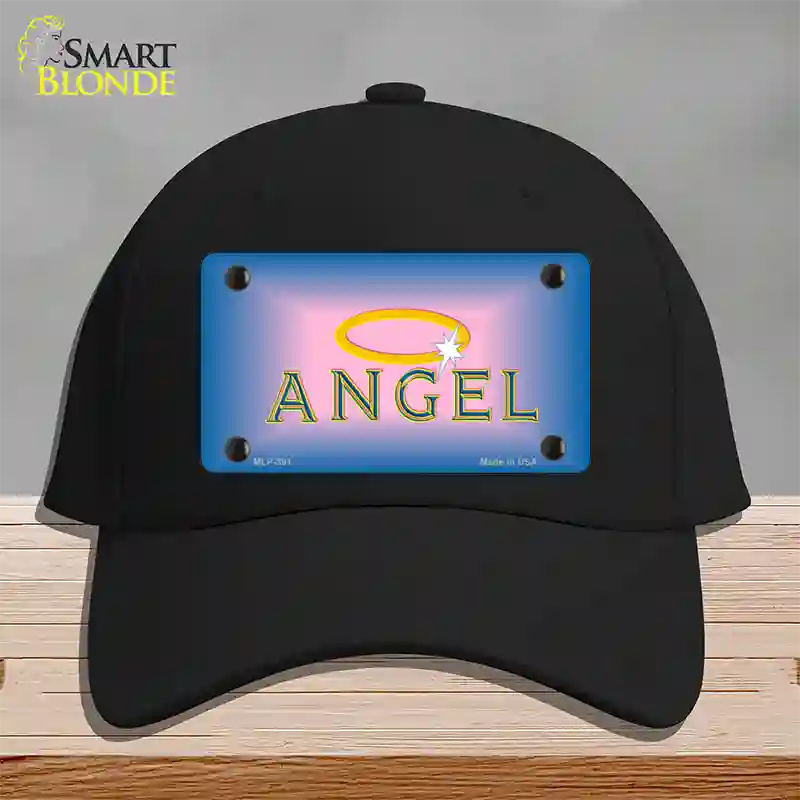 Angel Novelty License Plate Hat Cotton / Black