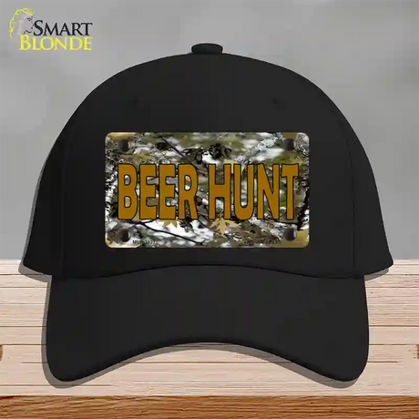 Beer Hunt Novelty License Plate Hat Cotton / Black