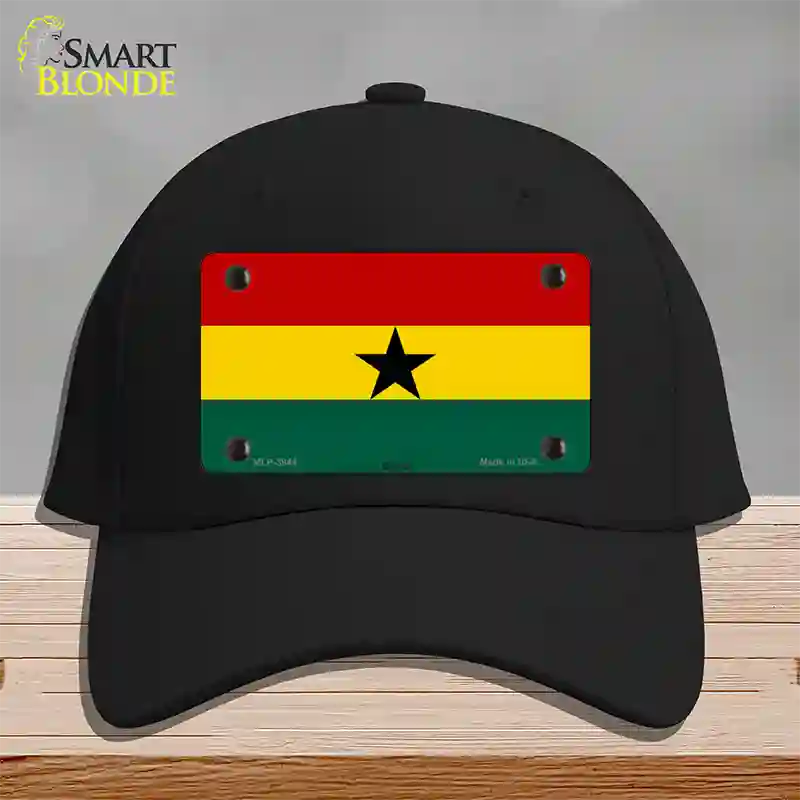 Ghana Flag Novelty License Plate Hat Cotton / Black