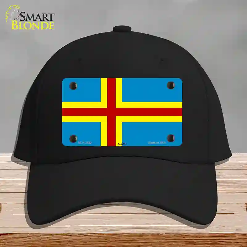 Aland Flag Novelty License Plate Hat Cotton / Black