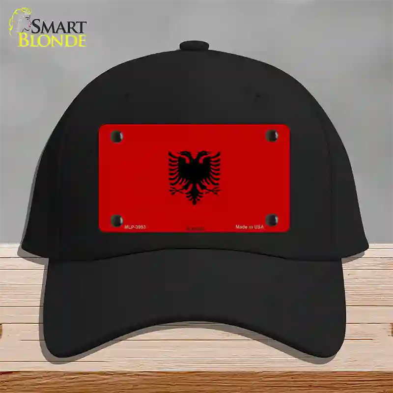 Albania Flag Novelty License Plate Hat Cotton / Black