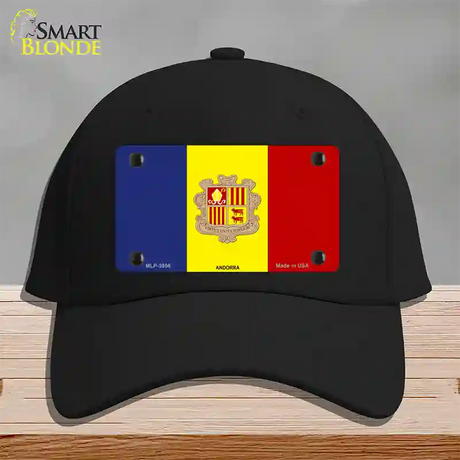 Andorra Flag Novelty License Plate Hat Cotton / Black