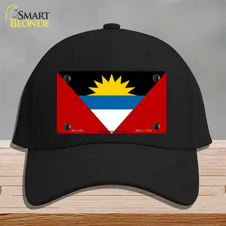 Antigua & Barbuda Flag Novelty License Plate Hat Cotton / Black