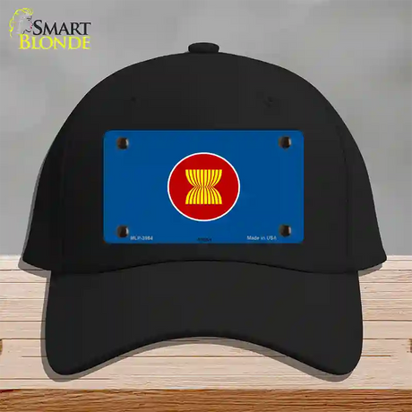 Asean Flag Novelty License Plate Hat Cotton / Black