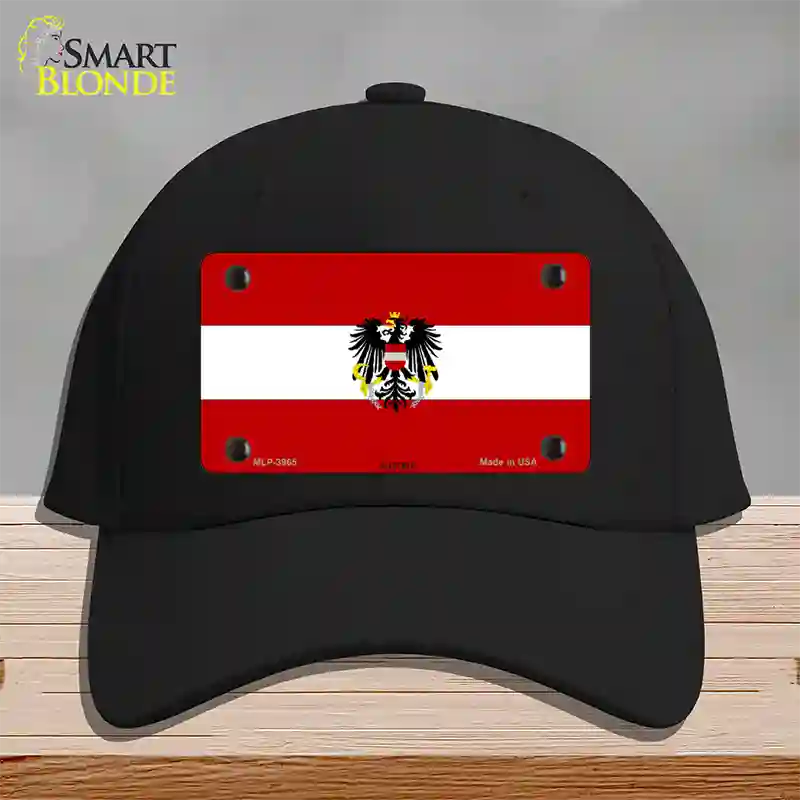 Austria Flag Novelty License Plate Hat Cotton / Black