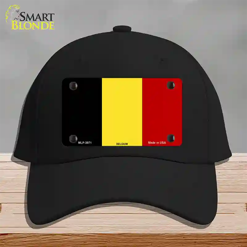 Belgium Flag Novelty License Plate Hat Cotton / Black