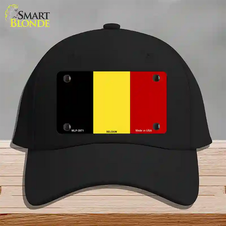 Belgium Flag Novelty License Plate Hat Cotton / Black