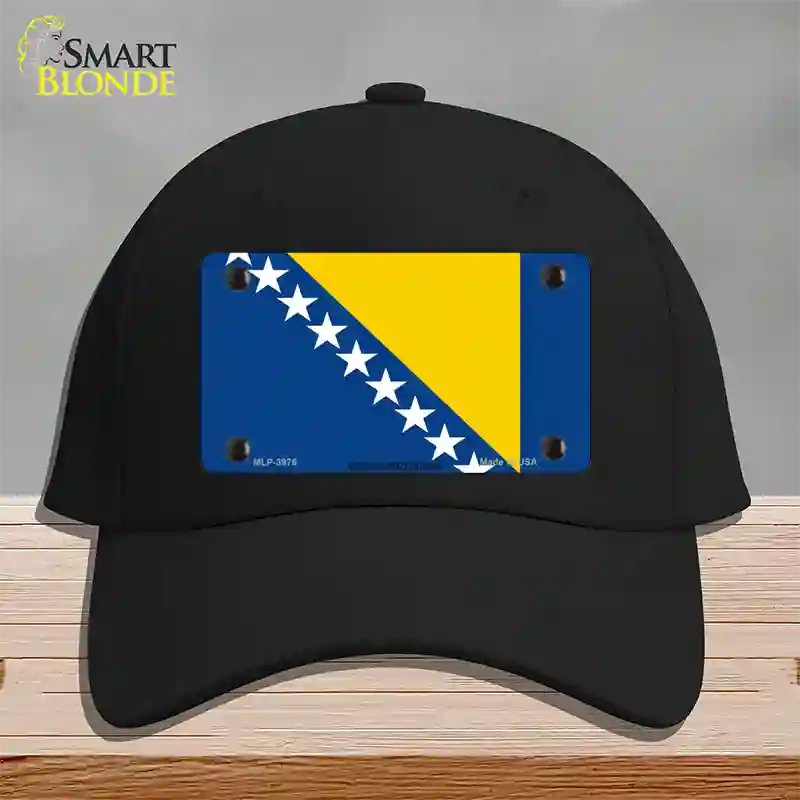 Bosnia Herzegovina Flag Novelty License Plate Hat Cotton / Black