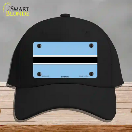 Botswana Flag Novelty License Plate Hat Cotton / Black