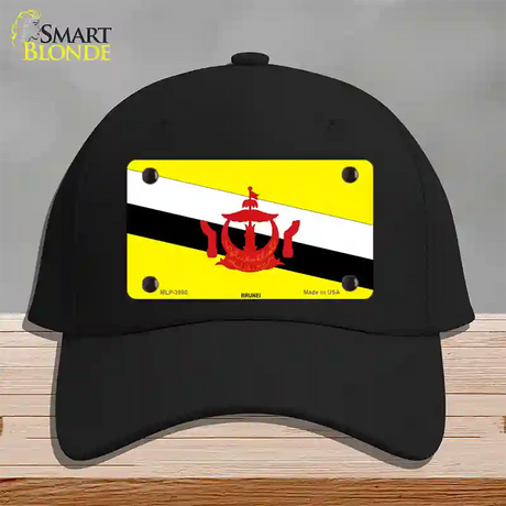 Brunei Flag Novelty License Plate Hat Cotton / Black