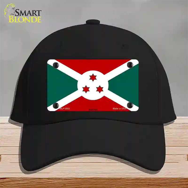 Burundi Flag Novelty License Plate Hat Cotton / Black