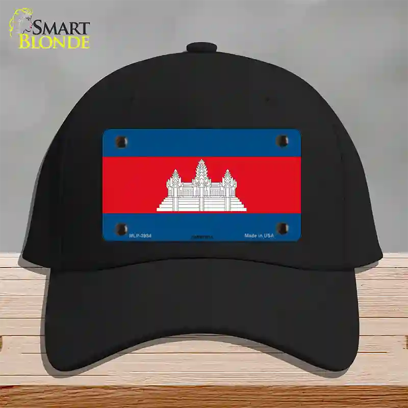 Cambodia Flag Novelty License Plate Hat Cotton / Black