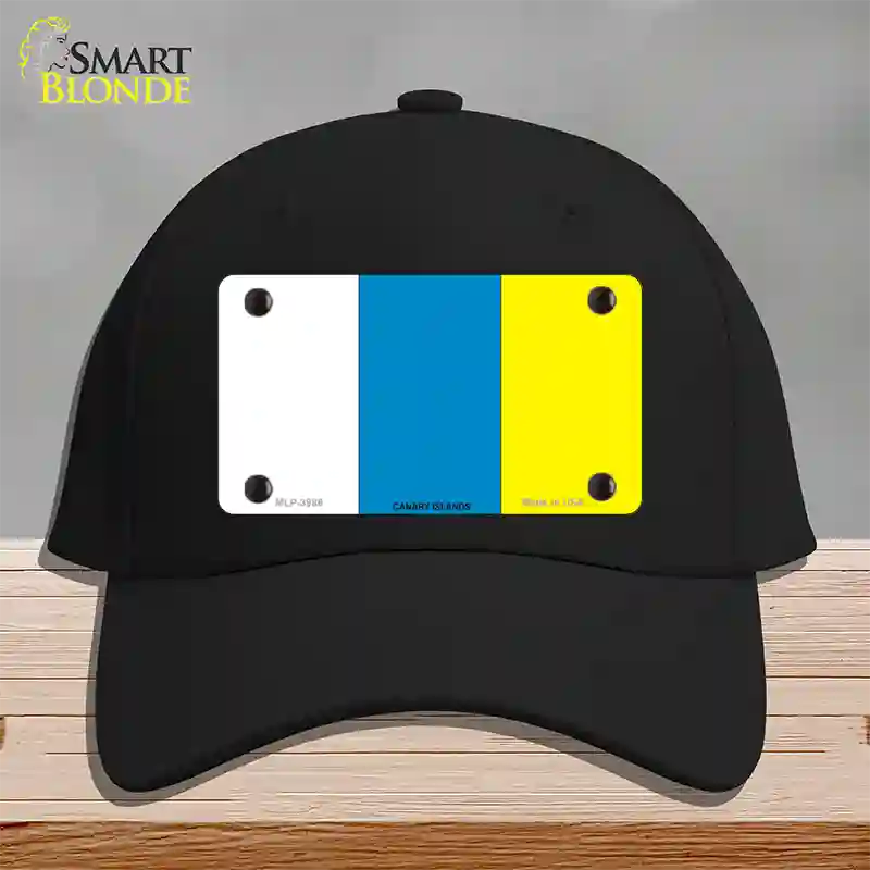 Canary Islands Flag Novelty License Plate Hat Cotton / Black